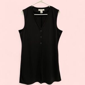 Vintage 80’s oversized flowy vest contrast 3-buttons Judith Hart black